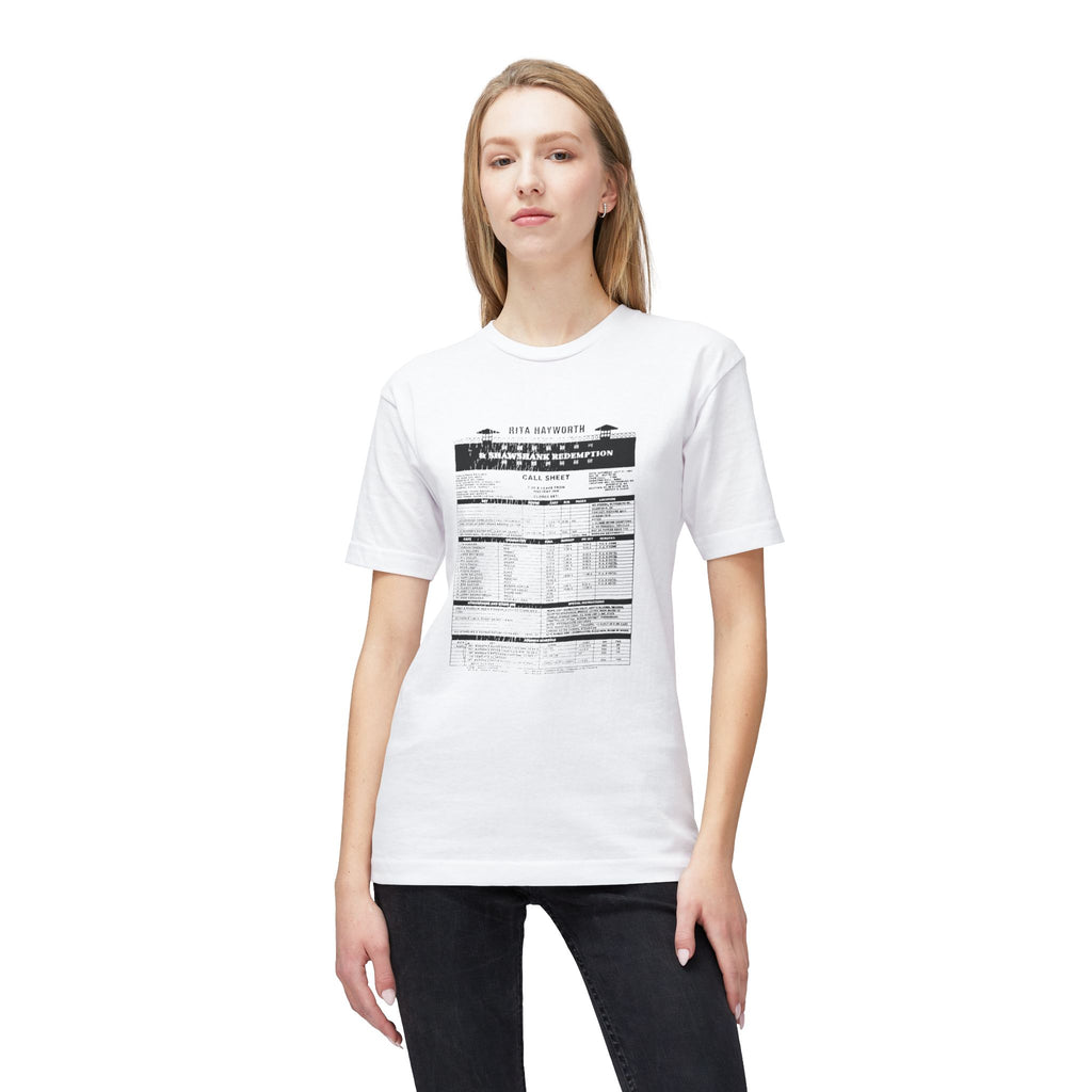 Rita Hayworth & Shawshank Redemption Call Sheet T-Shirt