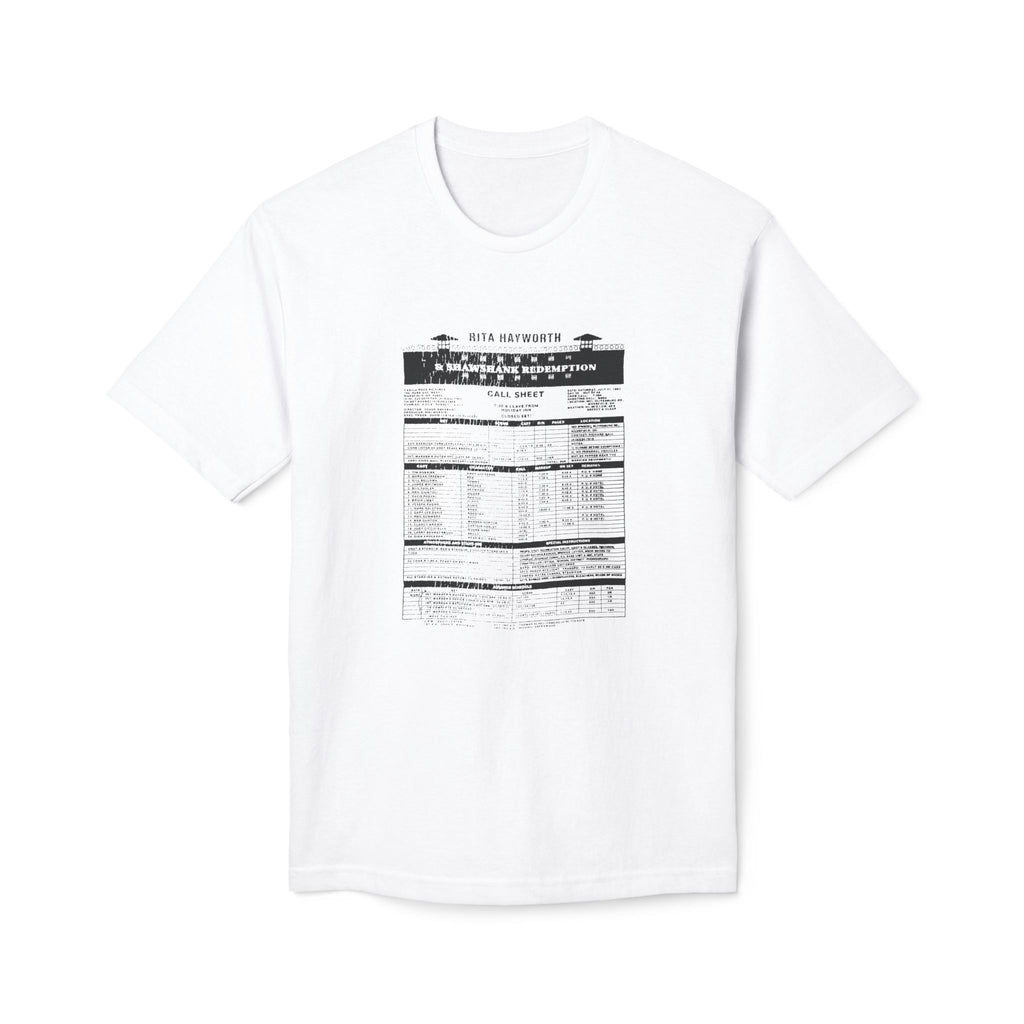 Rita Hayworth & Shawshank Redemption Call Sheet T-Shirt